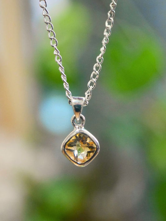 Citrine small sterling silver Pendant