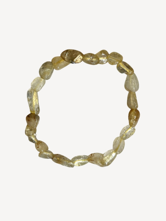 Golden Rutile Quartz Pebble Bracelet