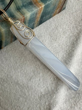 Load image into Gallery viewer, Blue Chalcedony Wire Wrap Pendant
