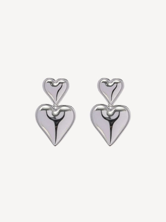 GIOVY - Jayda Heart Silver Earrings