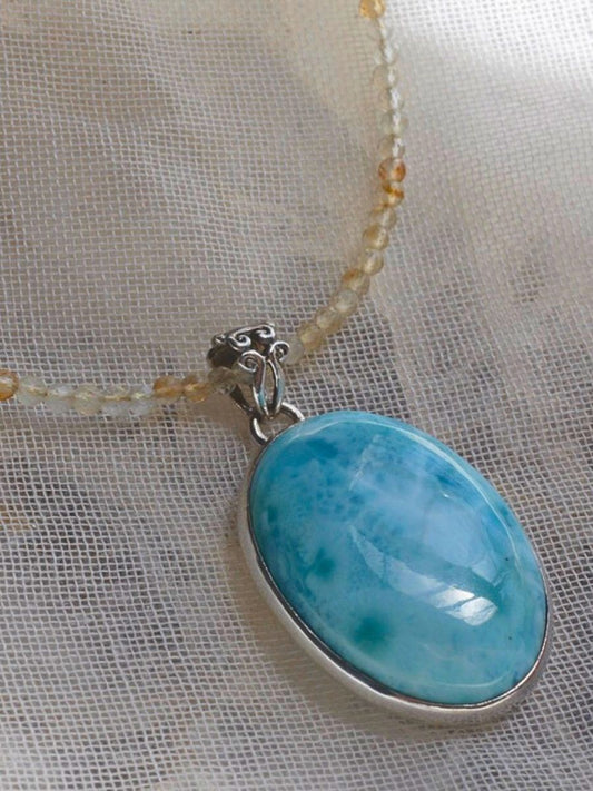 Larimar Oval Pendant