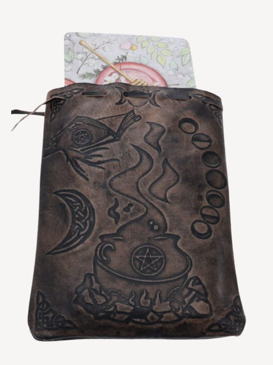 Leather Tarot Bag - Cauldron