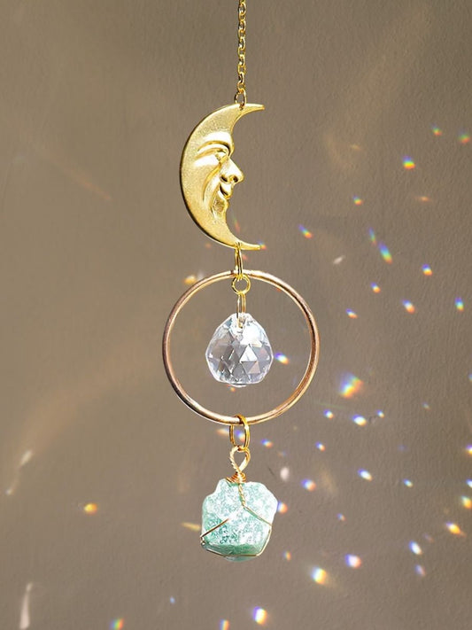Vintage Moonface Suncatcher - Aventurine