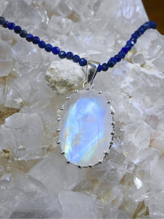 Moonstone Oval Sterling Silver Pendant