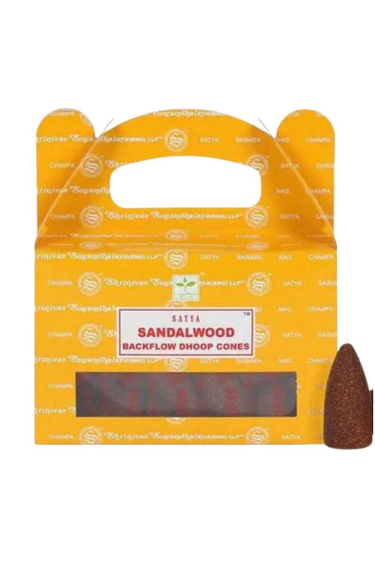 Satya Backflow Cones 24pk - Sandalwood