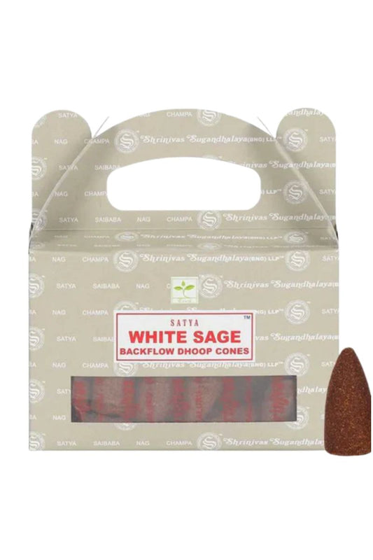 Satya Backflow Cones 24pk- White Sage