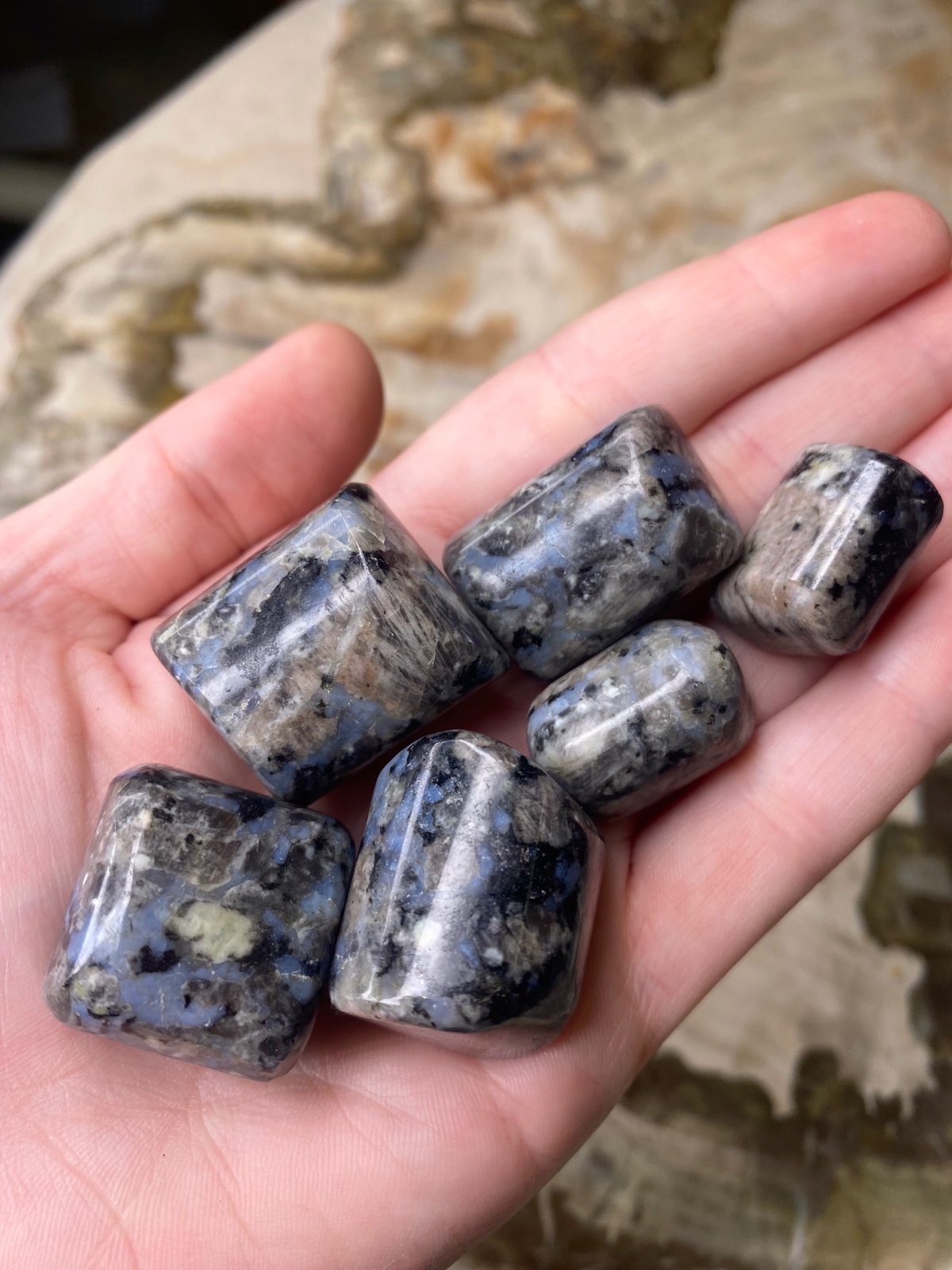 Blue Rhyolite Tumbled Stone
