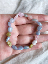 Load image into Gallery viewer, Morganite Aquamarine Pebble Bracelet
