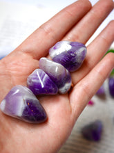 Load image into Gallery viewer, Chevron amethyst tumbled stone
