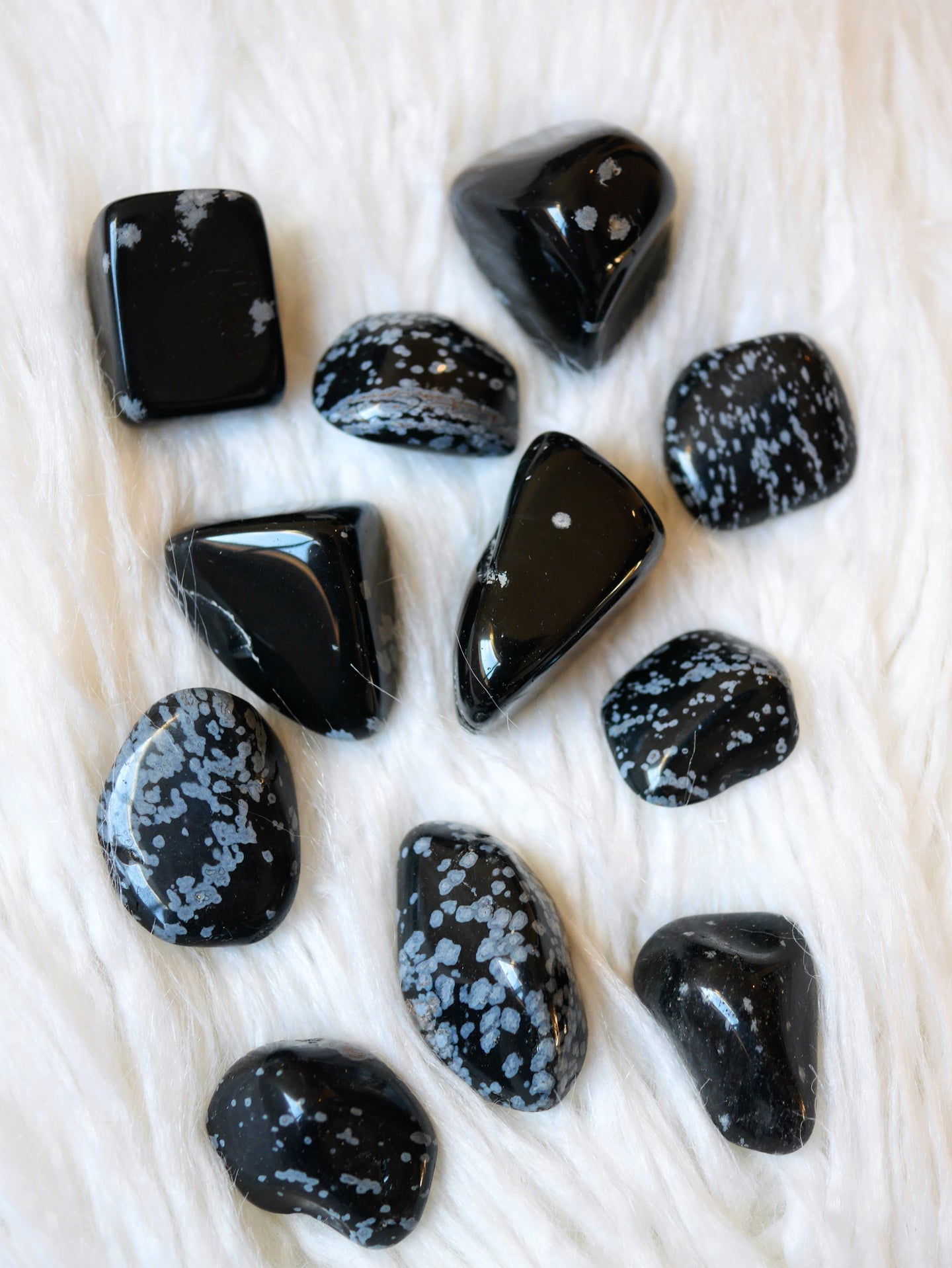 Snowflake Obsidian tumbled stones