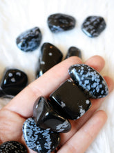 Load image into Gallery viewer, Snowflake Obsidian tumbled stones
