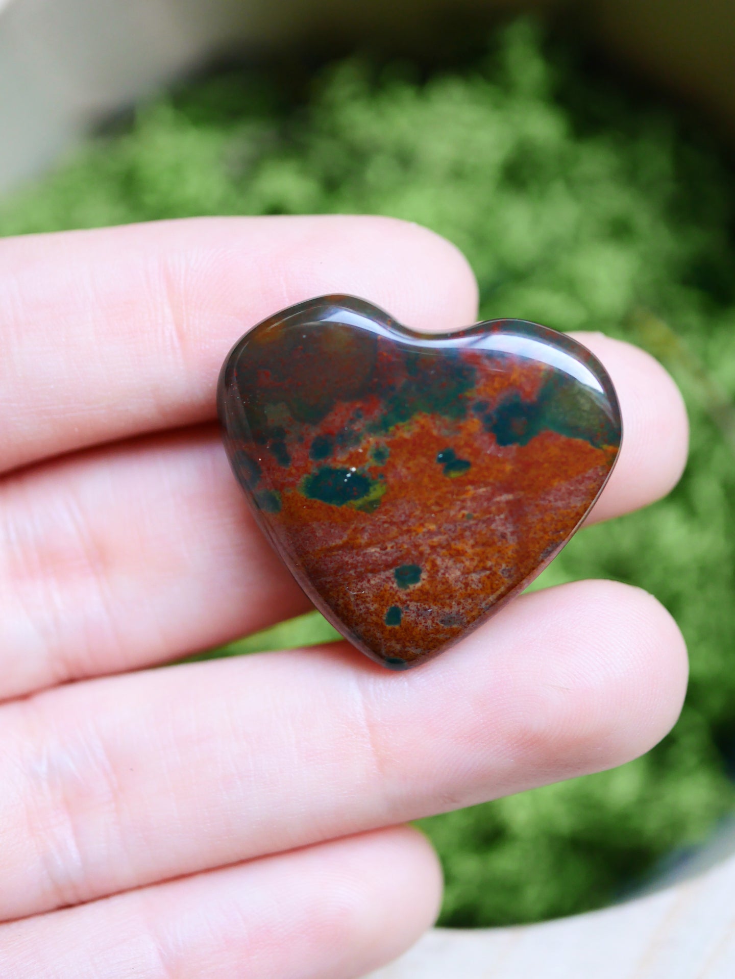 Bloodstone Mini Heart Carving