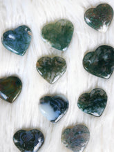 Load image into Gallery viewer, Moss Agate Mini Heart Carving

