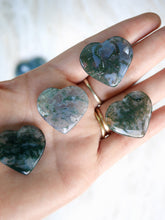 Load image into Gallery viewer, Moss Agate Mini Heart Carving
