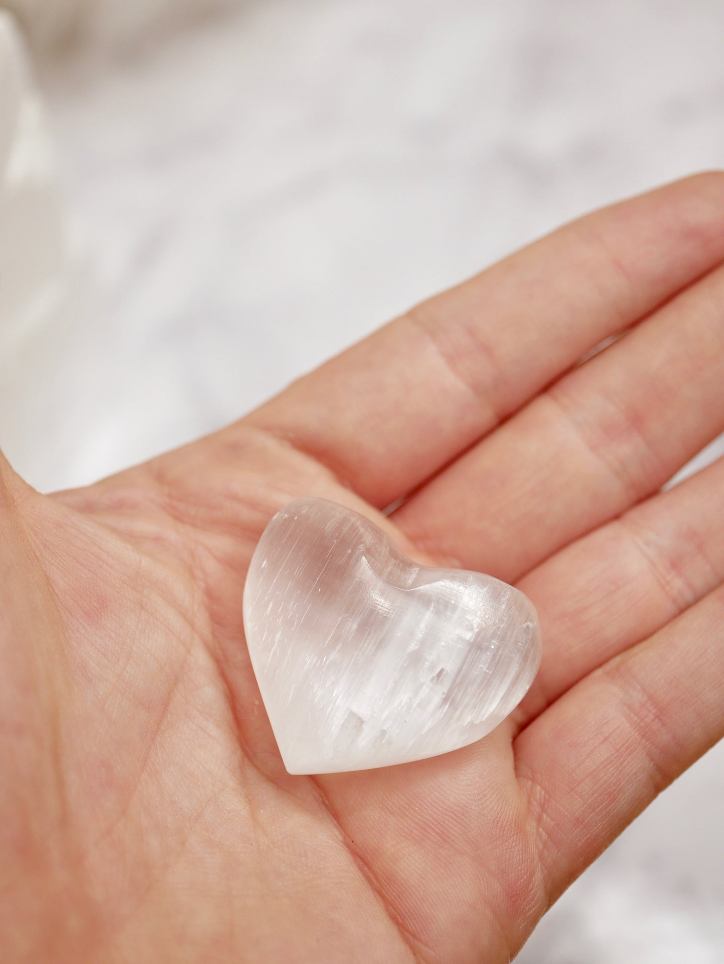Selenite Mini Heart Carving