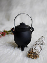 Load image into Gallery viewer, Tiny Cast Iron Cauldron With Lid
