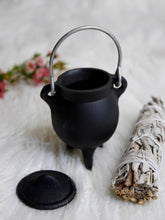 Load image into Gallery viewer, Tiny Cast Iron Cauldron With Lid
