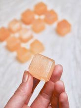 Load image into Gallery viewer, Peach Selenite Cubes
