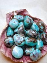 Load image into Gallery viewer, Amazonite and Smoky Quartz tumbled stone
