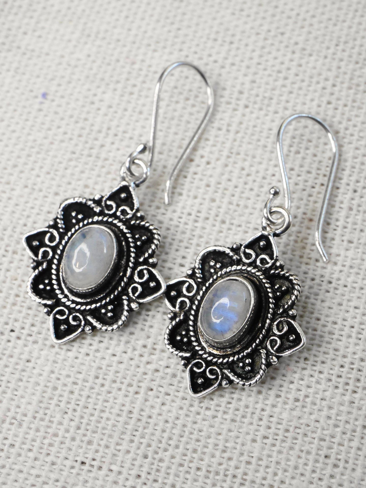 Silver plated Moonstone Earrings