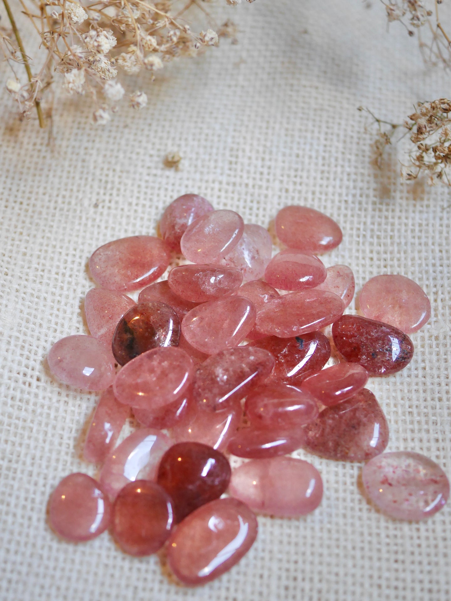 Strawberry Quartz Tumbled Stones- small