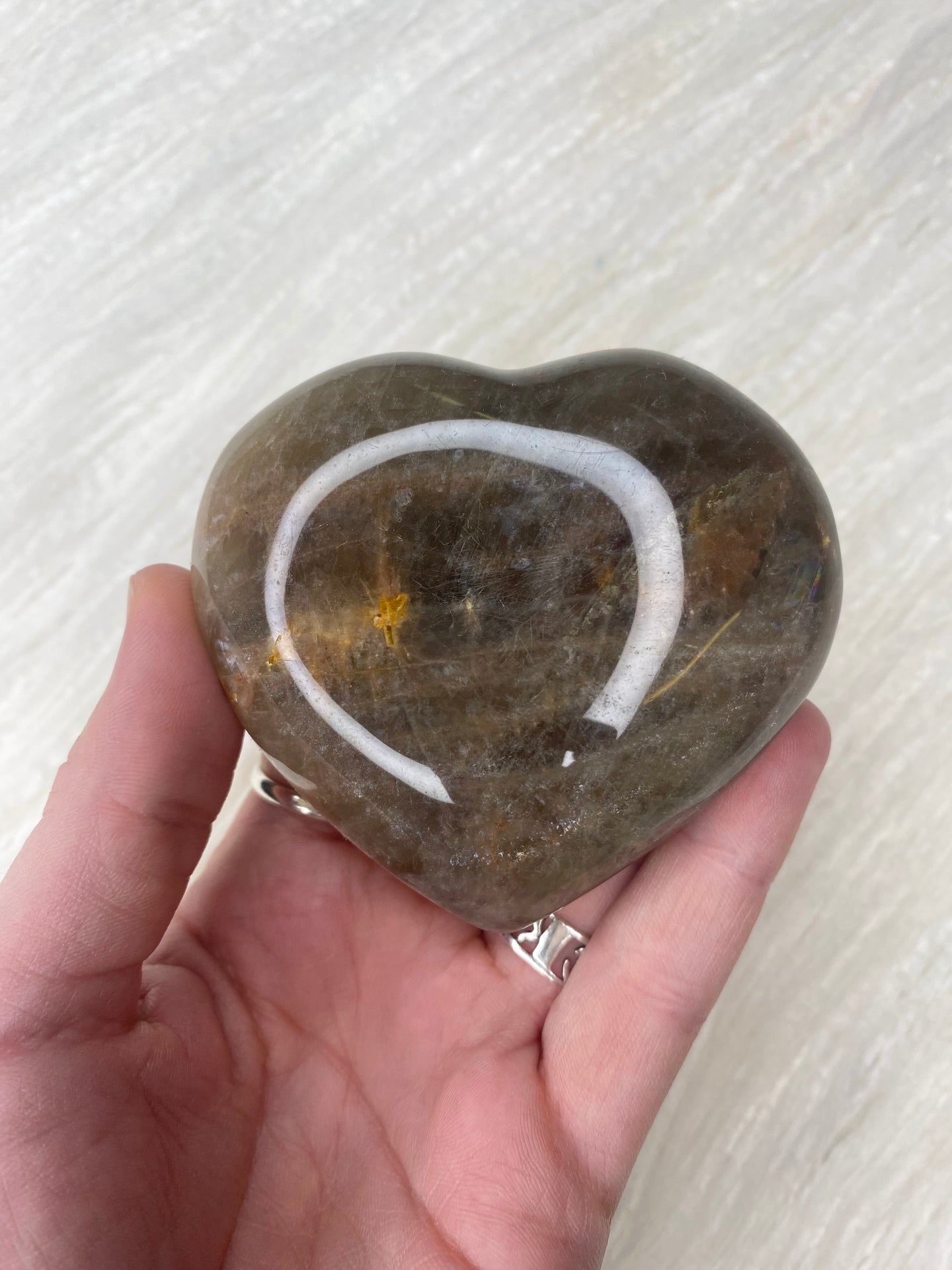 Large Black Moonstone Heart