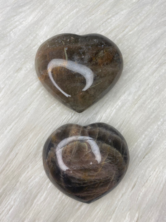 Large Black Moonstone Heart