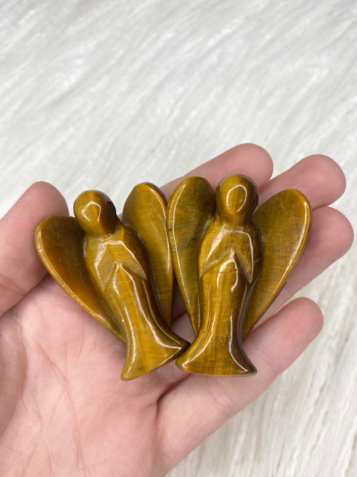 Tigers Eye Angel Carving