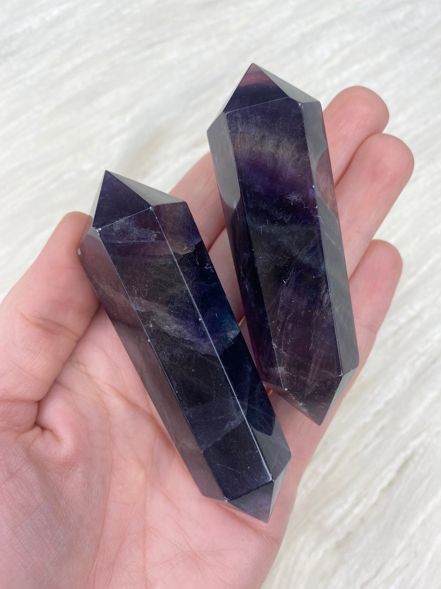Double Terminated Fluorite Point