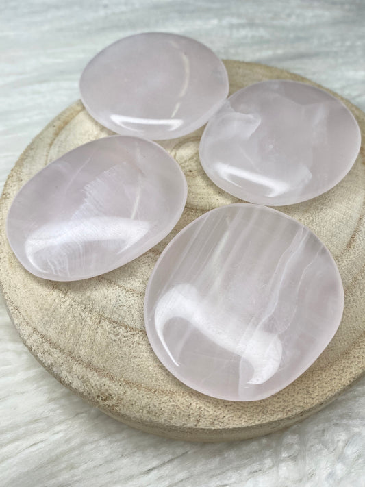 Pink Calcite Palm Stone
