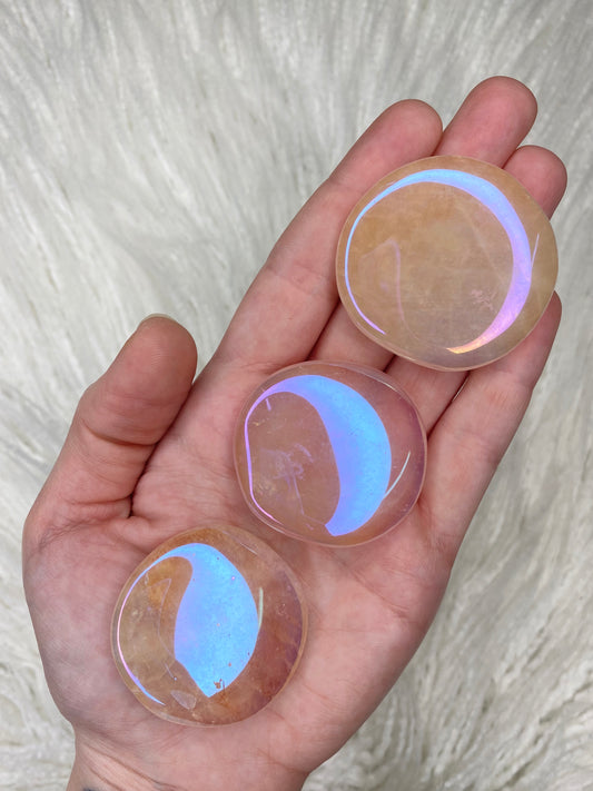 Rose Aura Flat Stone