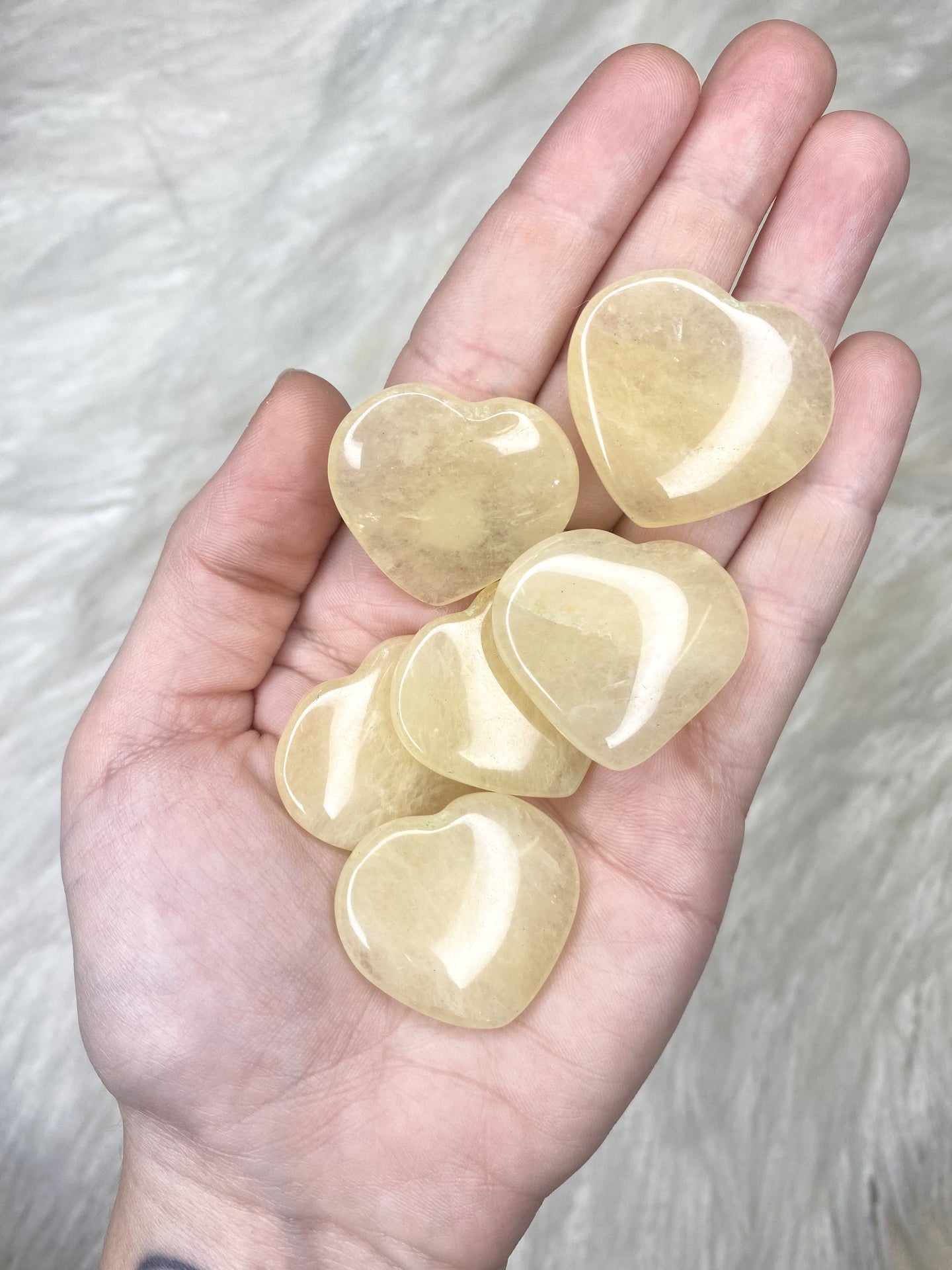 Honey Calcite Mini Heart Carving