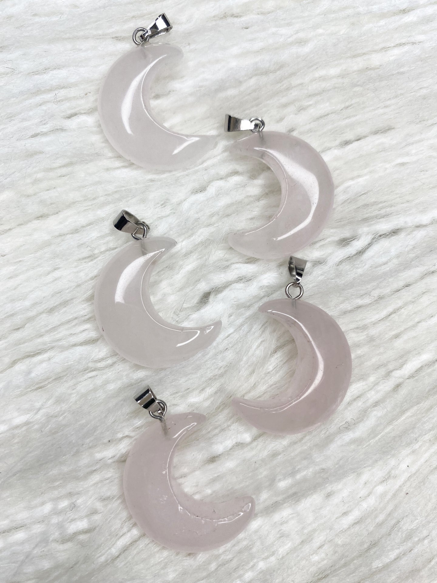 Rose Quartz Crescent Moon Necklace