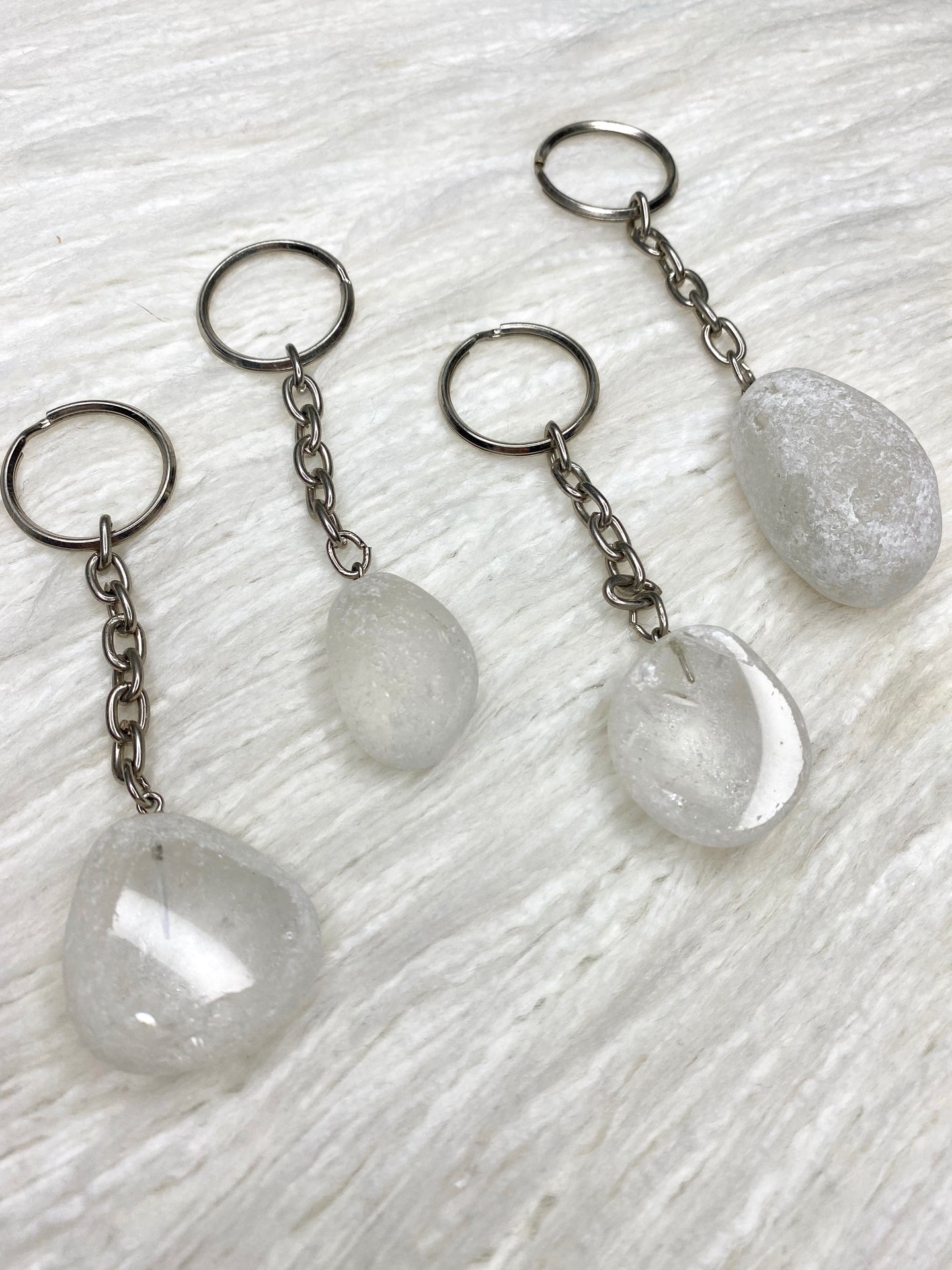 Quartz Seer Stone Keyring