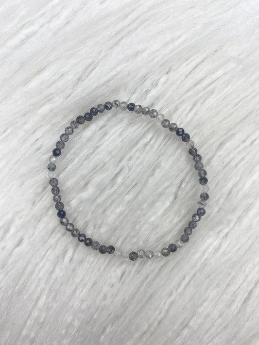 Tourmalinated Quartz Faceted Bracelet