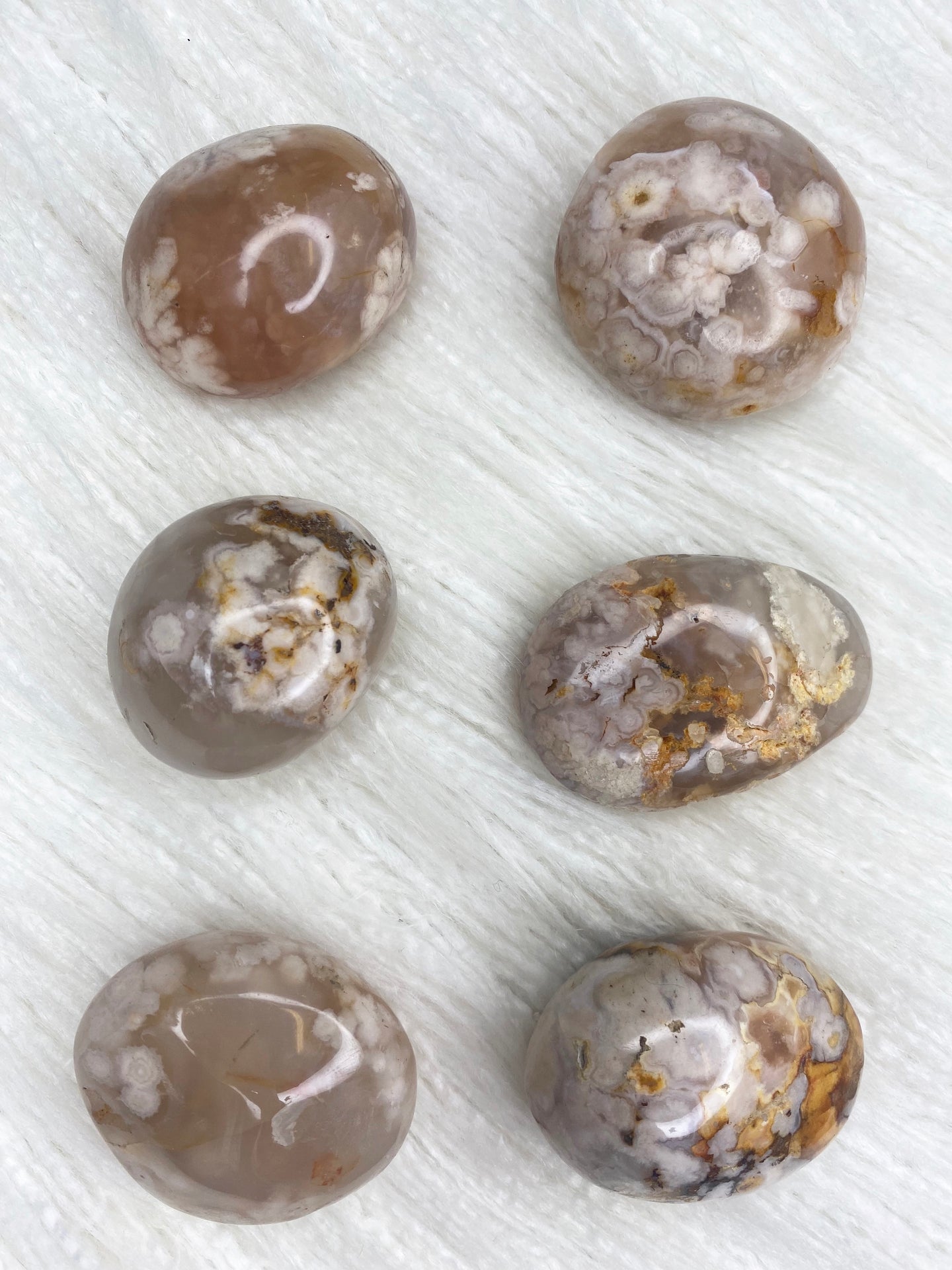 Flower Agate Palm Stone