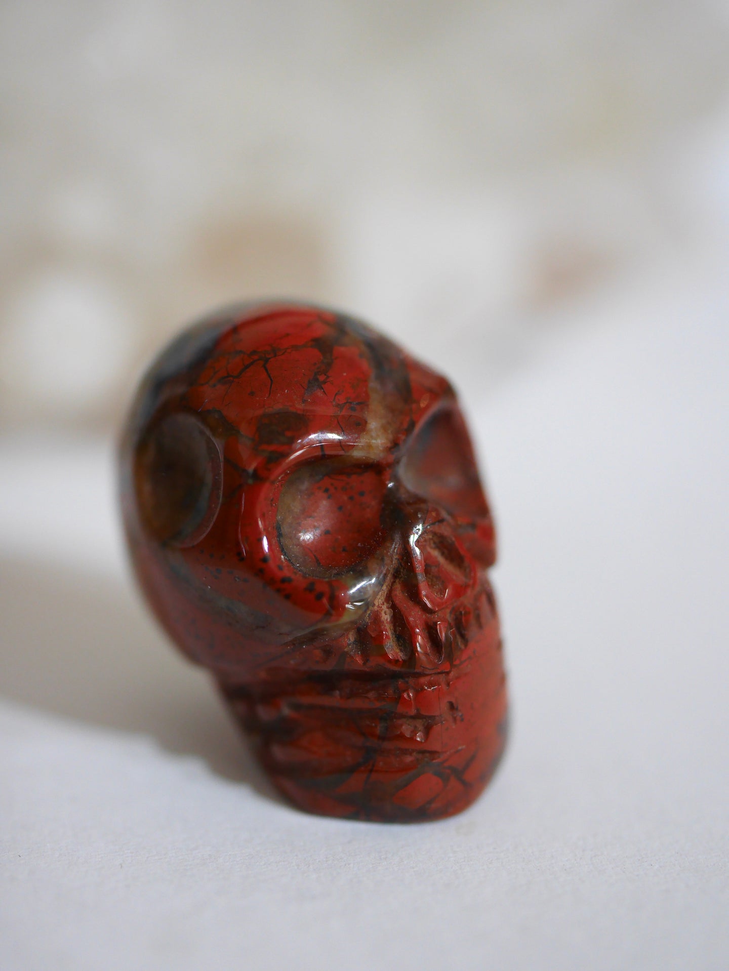 Mini Red Jasper Skull Carving