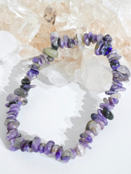 Charoite Polished Chip Bracelet