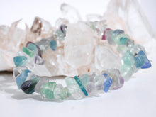 Load image into Gallery viewer, Fluorite polished chip bracelet
