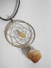 Load image into Gallery viewer, wire wrap Citrine dream catcher necklace
