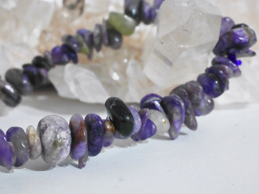 Charoite Polished Chip Bracelet