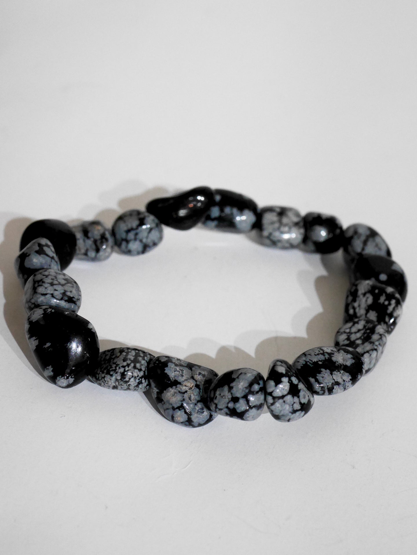Snowflake obsidian tumbled bracelet
