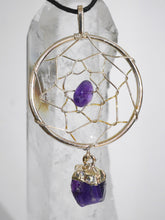 Load image into Gallery viewer, Wire wrap Amethyst dream catcher necklace
