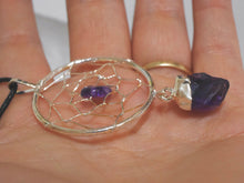 Load image into Gallery viewer, Wire wrap Amethyst dream catcher necklace
